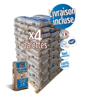 Woodstock Holzpellets – 4 Paletten mit 264 Säcken à 15 kg
