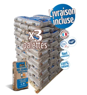 Woodstock Holzpellets – 3 Paletten mit 198 Säcken à 15 kg